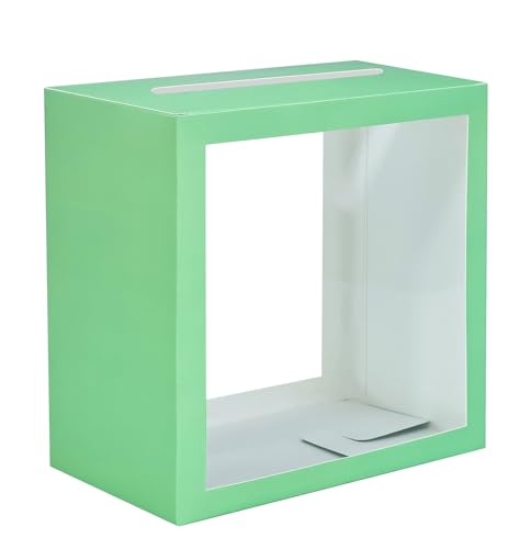 SietDESEO Salbeigrüne Karten-Box für Party, DIY, Geldkarten-Box, Geschenkkarten-Box, Halter für Hochzeit, Empfang, Babyparty, Abschlussfeier, Geburtstag, Kartenbox von SietDESEO