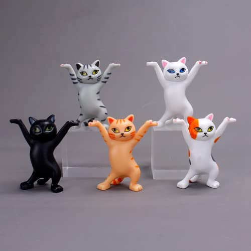 5 Stück tanzende Katzen-Halter Katze Puppenständer Ornamente für Zuhause, langlebige, interessante Puppen-Stifthalter, Halterung, Katzenkuchendekorationen, Katzenliebhaber, Geschenke von Siganorpy