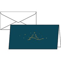 10 SIGEL Weihnachtskarten Christmas Tree petrol DIN lang von Sigel