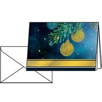 10 SIGEL Weihnachtskarten Golden Glitter DIN A6 von Sigel