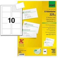 100 SIGEL Visitenkarten LP795 satiniert weiß 225 g/qm von Sigel