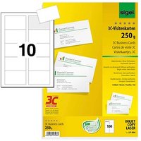 100 SIGEL Visitenkarten LP800 satiniert weiß 250 g/qm von Sigel