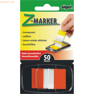 12 x Sigel Z-Marker Color-Tip 28x43mm VE=50 Blatt orange 12 x Sigel Z-Marker Color-Tip 28x43mm VE=50 Blatt orange von Sigel