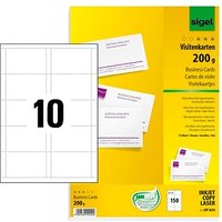 150 SIGEL Visitenkarten DP839 satiniert weiß 200 g/qm 150 SIGEL Visitenkarten DP839 satiniert weiß 200 g/qm von Sigel