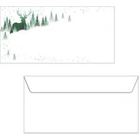 25 SIGEL Weihnachtsbriefumschläge Christmas Forest DIN lang ohne Fenster von Sigel