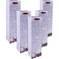 SIGEL Geschenktüten für Flaschen Charmful Christmas Large Motiv 10,0 x 35,0 cm, 5 St. von Sigel