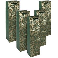 5 SIGEL Geschenktüten für Flaschen Golden ornaments on green Motiv 10,0 x 35,0 cm von Sigel