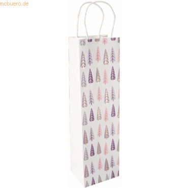 5 x Sigel Geschenktasche Bottle 100x350x80mm Pine trees von Sigel