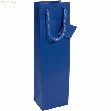 5 x Sigel Geschenktasche Bottle ultramarinblau 100x350x80mm von Sigel