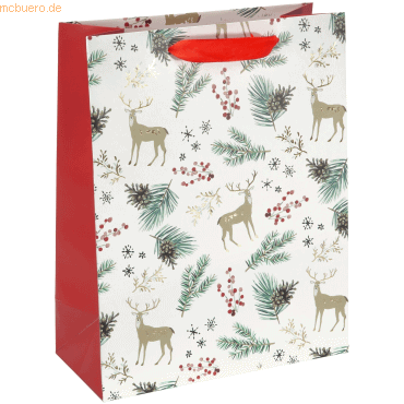 5 x Sigel Geschenktasche Large 260x330x120mm Christmas motifs watercol von Sigel