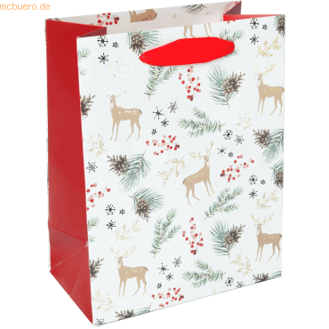 5 x Sigel Geschenktasche Small 180x230x100mm Christmas motifs watercol von Sigel