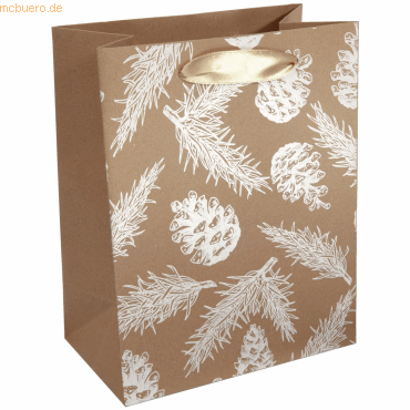 5 x Sigel Geschenktasche Small 180x230x100mm Pine cones and pine branc 5 x Sigel Geschenktasche Small 180x230x100mm Pine cones and pine branc von Sigel