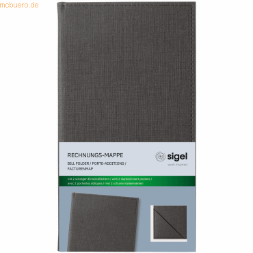 5 x Sigel Rechnungs-Mappe Kunststoff anthrazit 130x230x10mm 5 x Sigel Rechnungs-Mappe Kunststoff anthrazit 130x230x10mm von Sigel