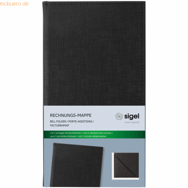 5 x Sigel Rechnungs-Mappe Kunststoff schwarz 130x230x10mm 5 x Sigel Rechnungs-Mappe Kunststoff schwarz 130x230x10mm von Sigel