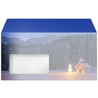 50 SIGEL Weihnachtsbriefumschläge Christmas Chapel DIN lang mit Fenster von Sigel