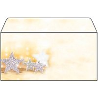 SIGEL Weihnachtsbriefumschläge Glitter Star DIN lang ohne Fenster von Sigel