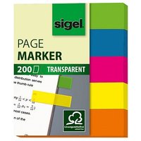 SIGEL Haftmarker transparent Haftmarker farbsortiert 5x 40 Streifen von Sigel