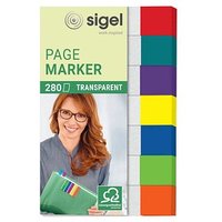 SIGEL transparent Haftmarker farbsortiert 7x 40 Streifen von Sigel