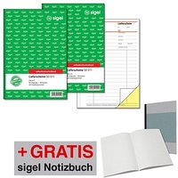 AKTION: SIGEL Lieferschein mit Empfangsschein Formularbücher, 2 St. + GRATIS 1 SIGEL Notizbuch SN200 A5, kariert, 200 Seiten von Sigel