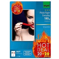 SIGEL Fotopapier DIN A4 hochglänzend 195 g/qm 40 Blatt SIGEL Fotopapier DIN A4 hochglänzend 195 g/qm 40 Blatt von Sigel