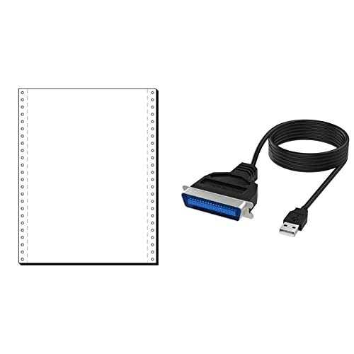 SIGEL 12249 Endlospapier 12 Zoll x 240 mm (A4 hoch), 60 g, 2000 Blatt LP, 1fach & Sabrent USB-zu-Parallel IEEE 1284-Drucker-Kabel-Adapter (CB-CN36) von Sigel