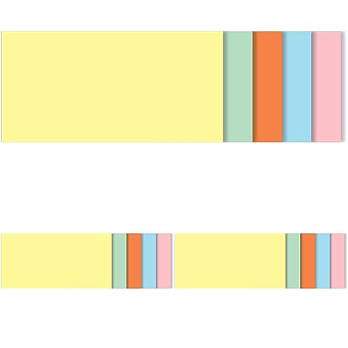 SIGEL BA100 Moderationskarten rechteckig, 6 Farben sortiert (gelb, grün, orange, blau, rosa, weiß), 10x20 cm, 250 Stück (Packung mit 3) von Sigel