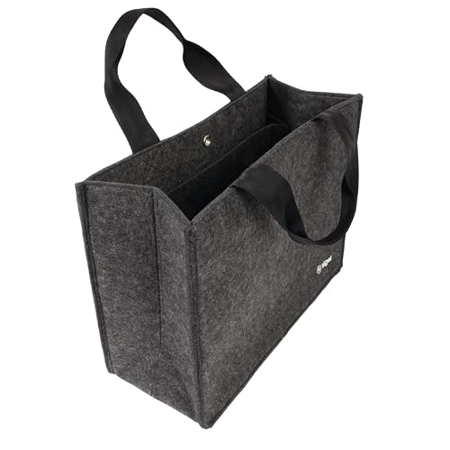 SIGEL BA432 Desk Sharing Bag Basic, Organizer für mobiles Arbeiten, faltbar, synthetischer Filz, dunkelgrau, Medium 36 x 15 x 28 cm von Sigel