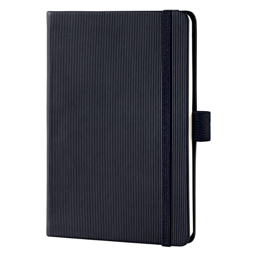 SIGEL CO131 Premium Notizbuch kariert, A6, Hardcover, schwarz, aus nachhaltigem Papier - Conceptum - mit Seitenzahlen, Inhaltsverzeichnis, Stiftschlaufe, Falttasche von Sigel