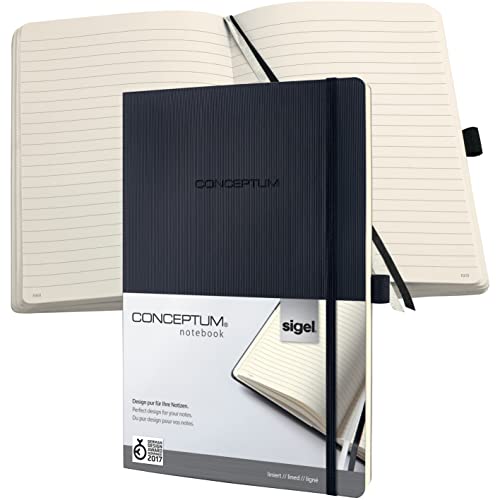 SIGEL CO301 Premium Notizbuch liniert, A4+, Softcover, schwarz - Conceptum von Sigel