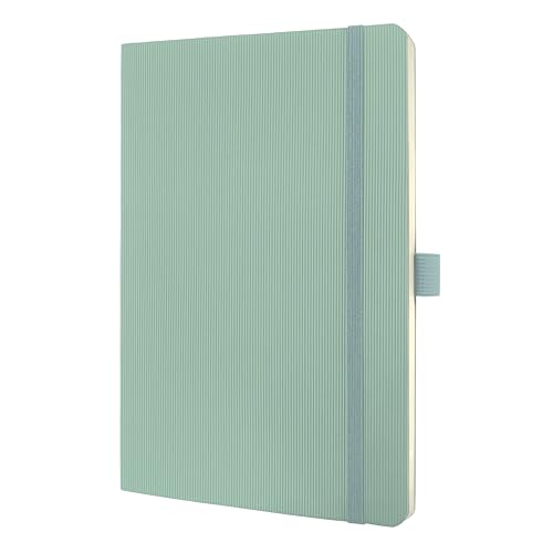 SIGEL CO336 Premium Notizbuch kariert, A5, Softcover, grün, aus nachhaltigem Papier, Conceptum - mit Seitenzahlen, Inhaltsverzeichnis, Stiftschlaufe, Falttasche von Sigel