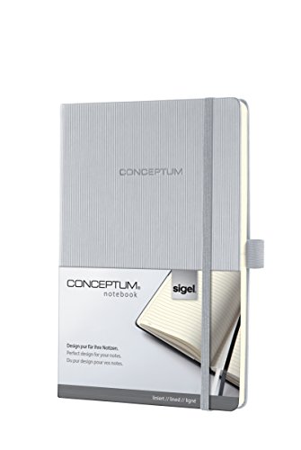 SIGEL CO653 Premium Notizbuch liniert, A5, Hardcover, grau - Conceptum von Sigel