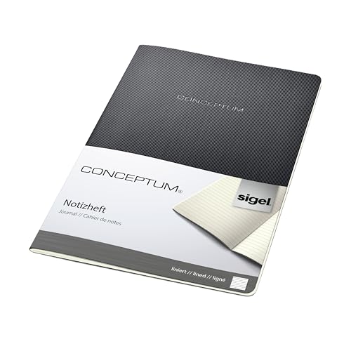 Sigel CO861 Notizheft A4 liniert schwarz, 64 Seiten, aus nachhaltigem Papier, Conceptum Sigel CO861 Notizheft A4 liniert schwarz, 64 Seiten, aus nachhaltigem Papier, Conceptum von Sigel