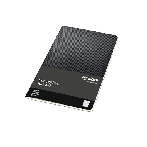 Sigel CO862 Notizheft A5 kariert schwarz, 64 Seiten, aus nachhaltigem Papier, Conceptum von Sigel