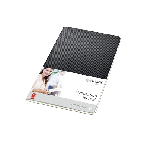 Sigel CO863 Notizheft A5 liniert schwarz, 64 Seiten, aus nachhaltigem Papier, Conceptum von Sigel