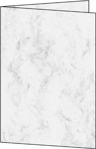 SIGEL DC503 Klappkarten Faltkarten blanko, marmoriert grau, A5, Edelkarton 185 g, 25 Stück von Sigel