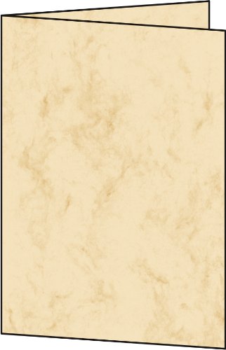 SIGEL DC642 Klappkarten Faltkarten blanko, marmoriert beige, A6, Edelkarton 185 g, 25 Stück von Sigel