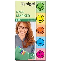 SIGEL DESIGN Haftmarker farbsortiert "Smiley" 5x 40 Streifen von Sigel