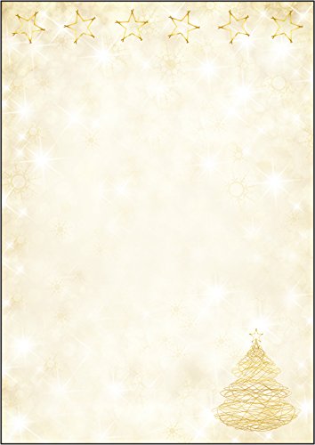 SIGEL DP083 Briefpapier Weihnachten "Graceful Christmas", DIN A4, 100 Blatt, aus nachhaltigem Papier, weihnachtliches Motiv für Weihnachtspost, Angebote, Einladung, Menükarte von Sigel
