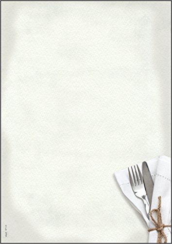 SIGEL DP125 Motiv-Papier Menü Speisen im Gastro-Look 90 g, DIN A4, 50 Blatt, Speisekarten-Motiv, aus nachhaltigem Papier von Sigel