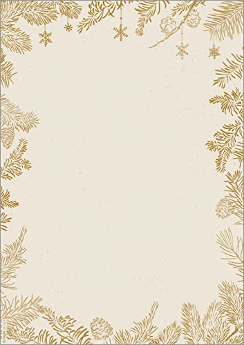 SIGEL DP422 Briefpapier Weihnachten "Golden Christmas", DIN A4, 100 Blatt, weihnachtliches Motiv, aus nachhaltigem Papier von Sigel
