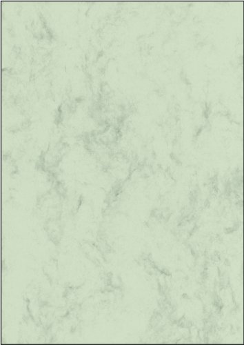 SIGEL DP552 Hochwertiger marmorierter Karton / Marmor-Papier / Urkundenpapier pastellgrün, A4, 50 Blatt, Motiv beidseitig, 200 g von Sigel