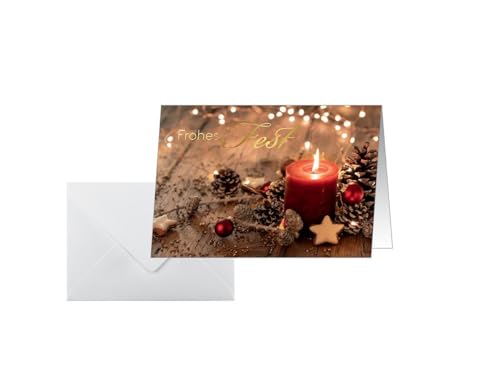 SIGEL DS093 Premium Weihnachtskarten-Set Red Christmas Candle, A6, 10 Karten mit Umschlägen, optimal zum Bedrucken, aus nachhaltigem Papier SIGEL DS093 Premium Weihnachtskarten-Set Red Christmas Candle, A6, 10 Karten mit Umschlägen, optimal zum Bedrucken, aus nachhaltigem Papier von Sigel