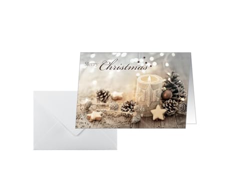 SIGEL DS098 Weihnachtskarten-Set Beige Christmas Candle, A6, 25 Karten mit Umschlägen, optimal zum Bedrucken, aus nachhaltigem Papier SIGEL DS098 Weihnachtskarten-Set Beige Christmas Candle, A6, 25 Karten mit Umschlägen, optimal zum Bedrucken, aus nachhaltigem Papier von Sigel