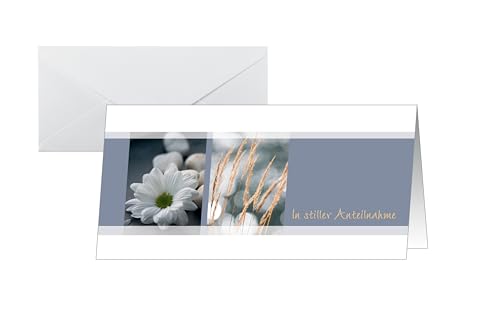SIGEL DS208 Trauerkarten Anteilnahme, DIN lang, 10er Set mit Umschlag ohne Text, ideal zum Bedrucken SIGEL DS208 Trauerkarten Anteilnahme, DIN lang, 10er Set mit Umschlag ohne Text, ideal zum Bedrucken von Sigel