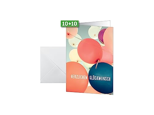 SIGEL DS617 Glückwunschkarten Geburtstagskarten "Herzlichen Glückwunsch" A6, 10er Set mit Umschlägen, ideal zum Bedrucken, aus nachhaltigem Papier SIGEL DS617 Glückwunschkarten Geburtstagskarten "Herzlichen Glückwunsch" A6, 10er Set mit Umschlägen, ideal zum Bedrucken, aus nachhaltigem Papier von Sigel
