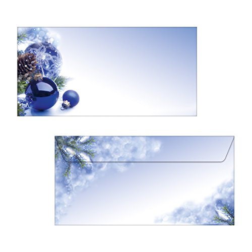 SIGEL DU036 Briefumschläge Weihnachten "Blue Harmony" | DIN lang | 50 Stück von Sigel