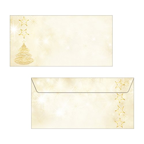 SIGEL DU083 Briefumschläge Weihnachten "Graceful Christmas" gummiert, DIN lang, 50 Stück, ohne Fenster von Sigel