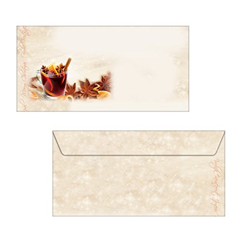 SIGEL DU139 Briefumschläge Weihnachten im Punsch-Design | DIN lang | 25 Blatt | "Christmas Flavour" von Sigel