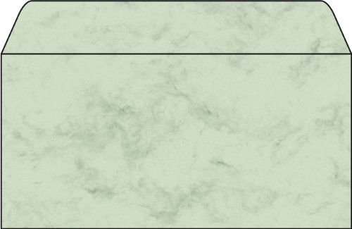 SIGEL DU171 Briefumschläge, Marmor pastellgrün, gummiert, DIN lang, 50 Stück von Sigel