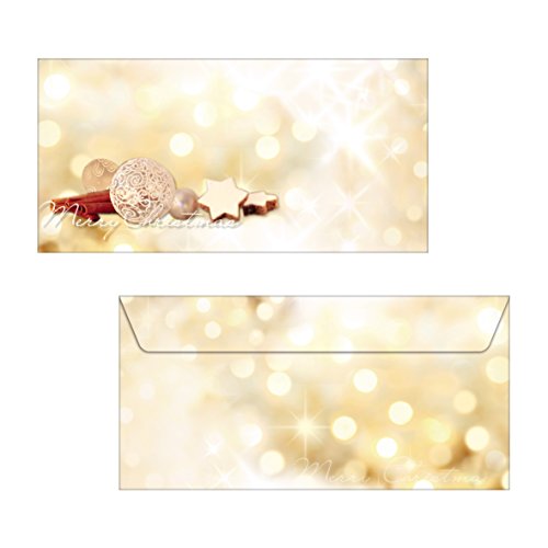 SIGEL DU221 Briefumschläge Weihnachten "Cinnamon Stars / Zimtsterne" | DIN lang | 25 Stück von Sigel